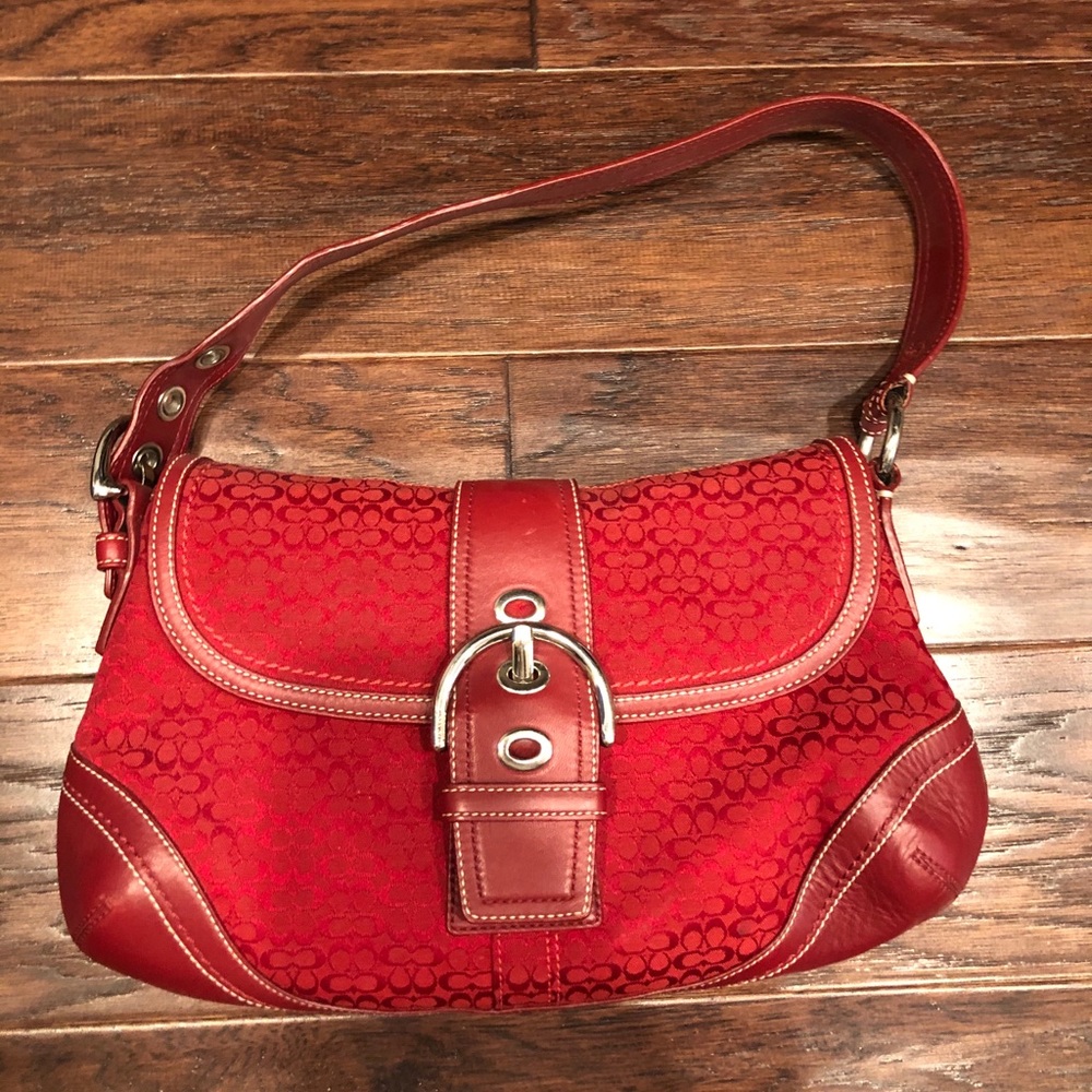 Coach red hobo bag